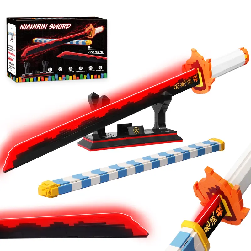 TOKMOC 66011,798 Pieces,Demon Building Block Set,27in Rengoku Kyoujurou Building Block with Stand,Handmade Cosplay Anime Toy Building Set for Collecting and Gifting Model for Anime fans,Home Decoration,For aged 12 and above,Stress relief toy