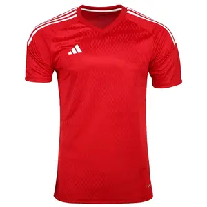 adidas Mens Tiro23 Competition V Neck Short Sleeve Jersey Soccer Cleats  Moisture Wicking - Red