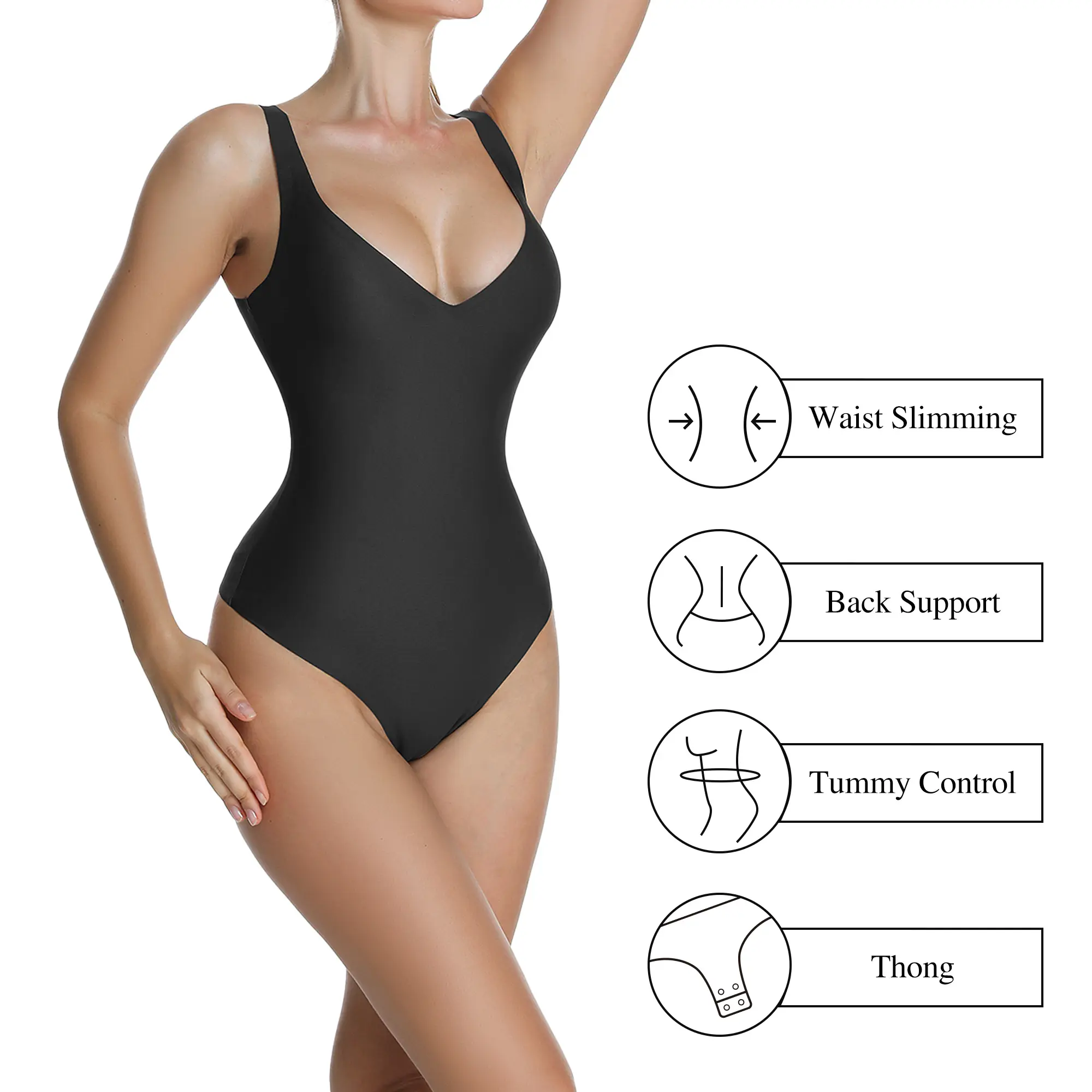 WIRELESS PLUNGE PLUNGE THONG BODYSUIT
