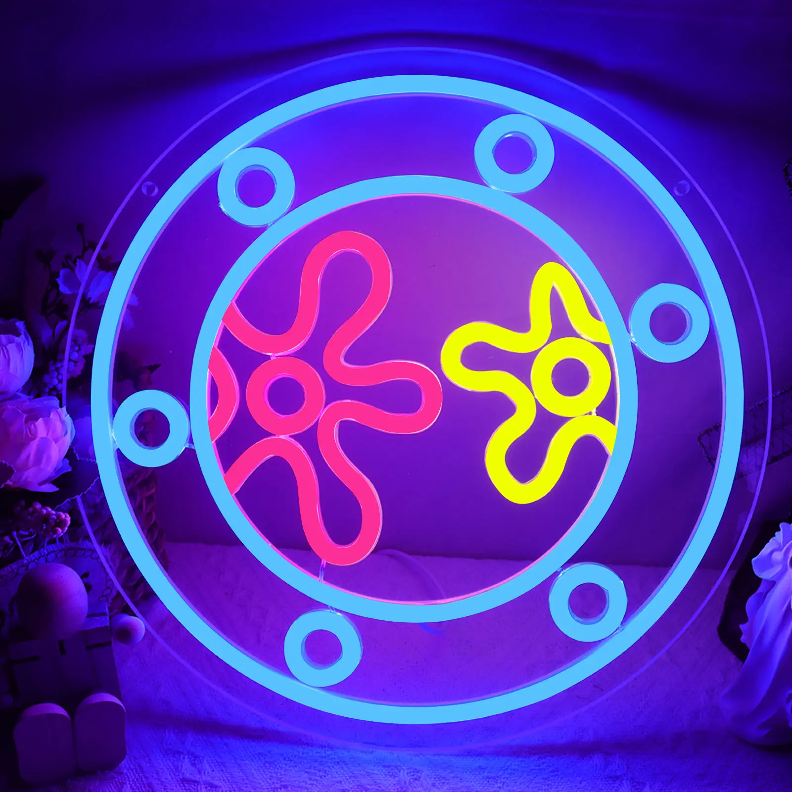 YueLangDou Ocean World Window Neon Sign, Under Sea Porthole Neon Signs for Wall Decor, USB Night Light for Game Room Bedroom Birthday Wedding Party Gifts