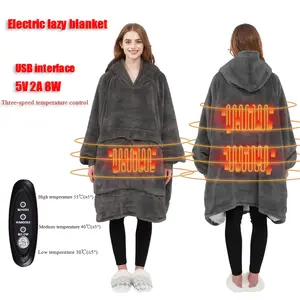 Heated Blanket Hoodie – USB Electric Heated Wearable Blanket, Comfortable Heated Hoodie with 3 Heat Settings, Warm Jacket for Cold Weather, Portable Heated Apparel for  Women
