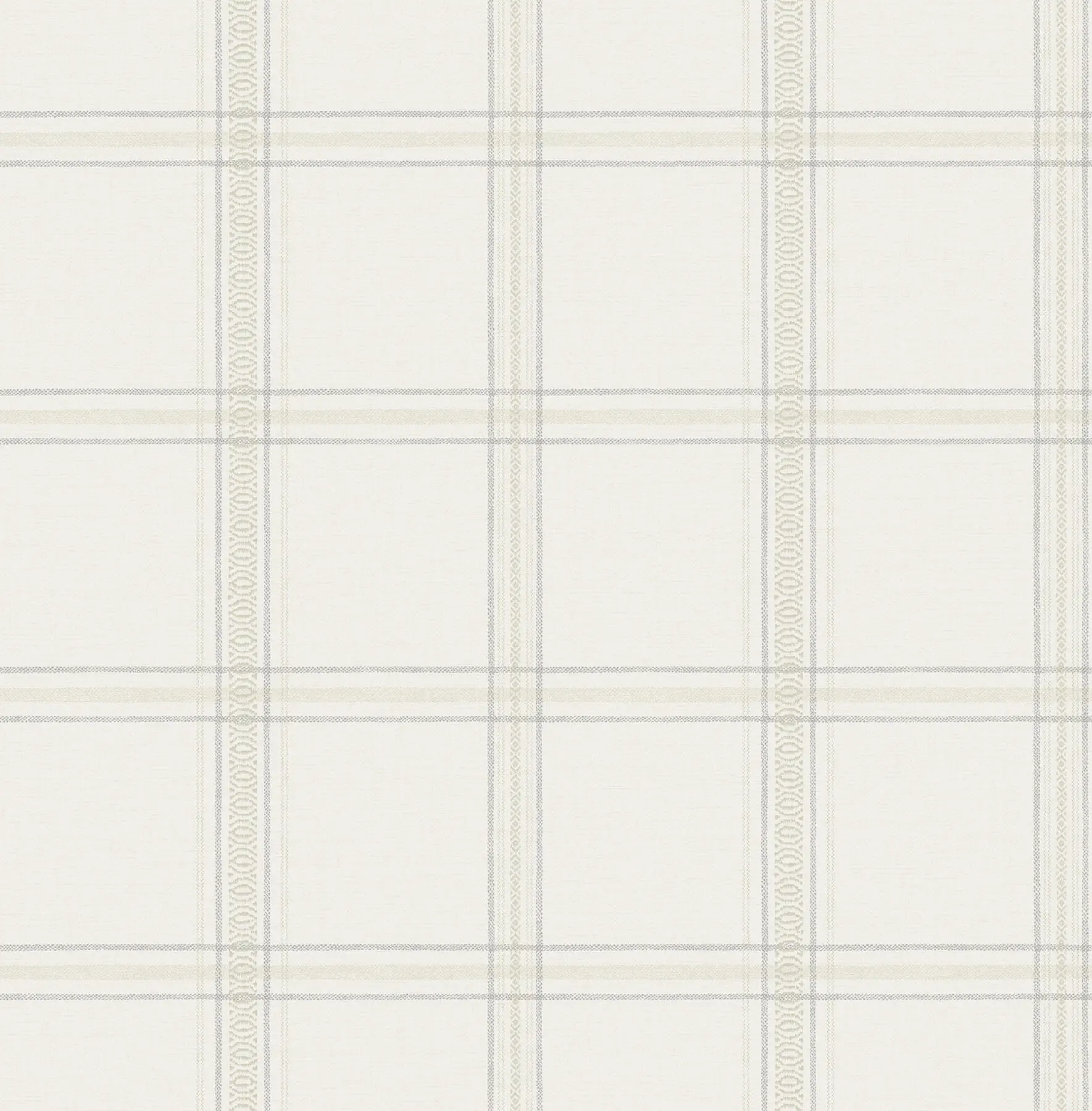 4169-27606 Auberge White Plaid Wallpaper