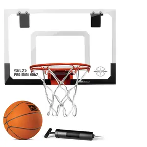 SKLZ Pro Mini Hoop Flip Over-the-Door Basketball Hoop with Spring-Loaded Flip-Up Rim Shatterproof Backboard & 5" Ball