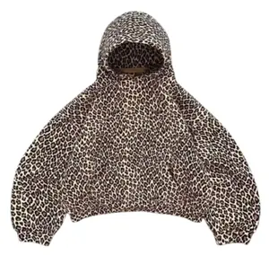 VCM Oversized Leopard Print Hoodie Cheetah Print Hoodies Y2k Camo Hoodies Pullover Sweatshirt Hooded Y2k Graphic Hoodies (LeopardXLX-Large)