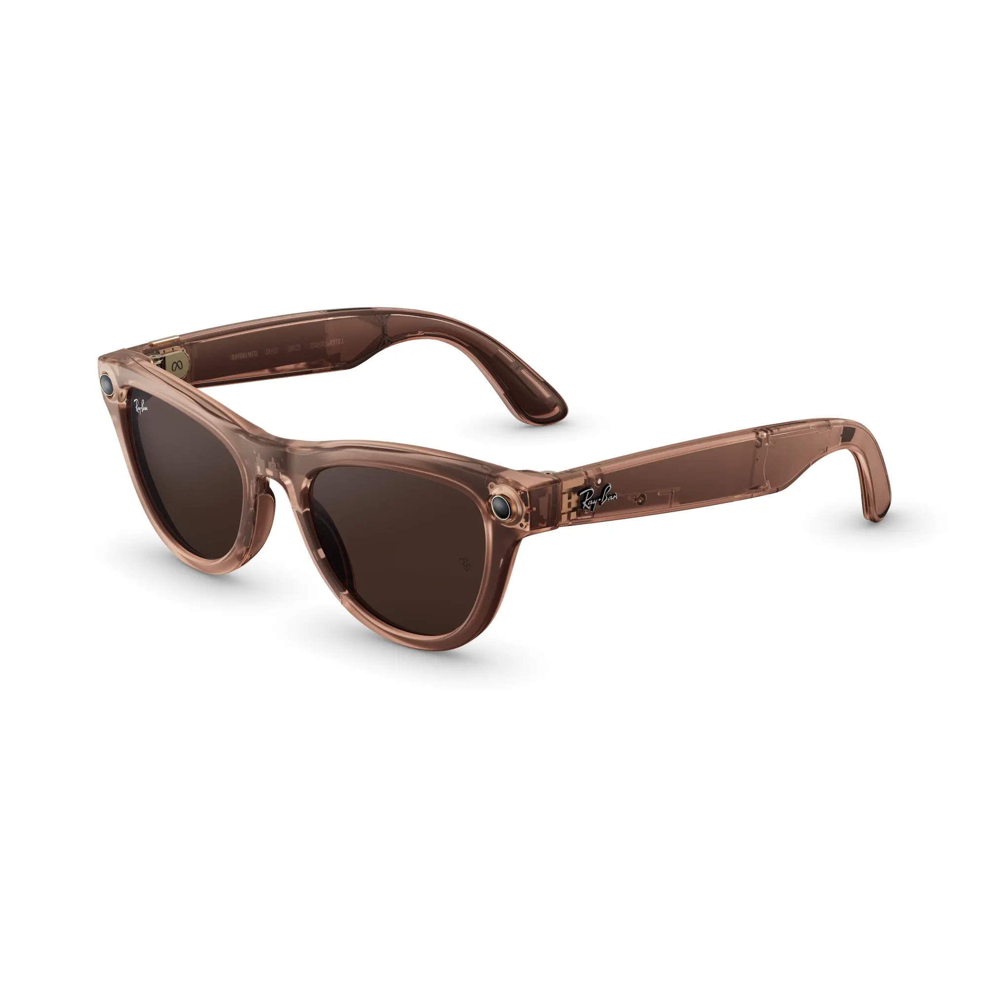 Ray-Ban Meta Skyler (Gen 2) Shiny Transparent Peach Transitions® Brown Lenses Ray-Ban Meta Skyler (Gen 2) Shiny Transparent Peach Transitions® Brown Lenses