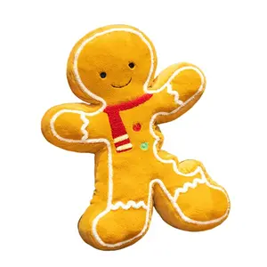 Biteable Christmas Gingerbread Man Pillow Plush Toy Pendant Christmas Decoration Children's Christmas Eve Holiday Gift