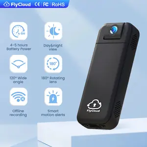 [FlyCloud Seven] Pocket Size Mini WiFi Camera 1080P HD, Long Battery Life 180°Rotatable Lens, TF Card Storage, No WiFi Needed with AP Mode, Smart Home Security Cam for Pet Baby Vlog and Sports