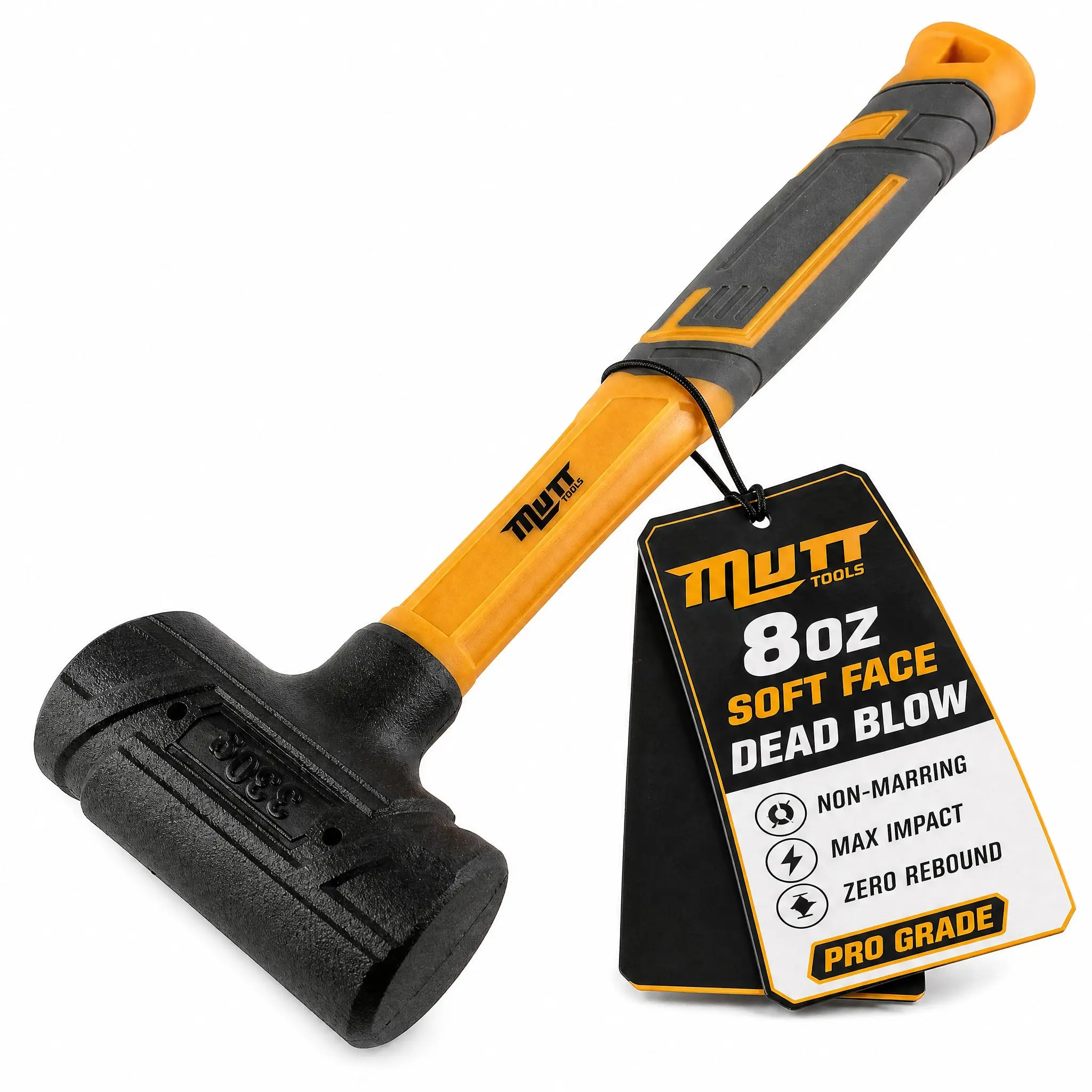 Mutt Tools Soft Face Dead Blow Hammer - Non-Marring Unibody Shell for Automotive Repairs, Woodworking and Assembly Tasks