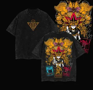 Muto Yugi x Exodia Gold Tshirt, Yu-Gi-Oh Washed Tshirt, Anime Double Printed Vintage Washed Tee Unisex Oversize Anime Manga, Anime Merch, Anime Streetwear Graphic Tees.