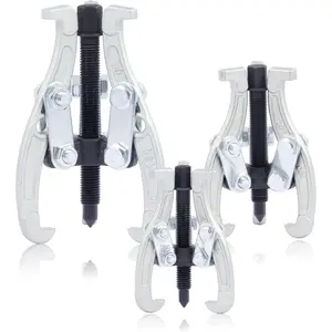 Gear Puller Set, 3" 4" 6" 3 Jaw Puller Kit for Pulley Gear Bearing Flywheel Removal, Heavy Duty Pulley Puller with Reversible Jaws 3 pcs Bearing Puller Tool Kit