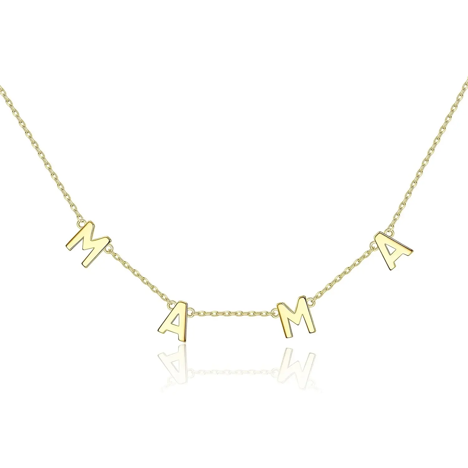 FLORIDECO Mama Artificial Gemstone Necklace, Non-Tarnish Stainless Steel Adjustable Multi-Size Chain Jewelry, Minimalist Elegant Design, Thoughtful Gift for First-Time Moms, Non Tarnish Jewelry
