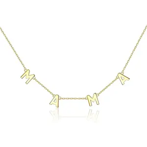 FLORIDECO Mama Necklace, Non-Tarnish Stainless Steel Adjustable Multi-Size Chain Jewelry, Minimalistic Elegant Design, Thoughtful Gift for First-Time Moms (Mother’s Day Present),summerwins