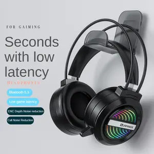 2.4GHz wireless gaming headphones for PC, PS5, PS4 - lossless audio, USB and Type-C interfaces, ultra-stable, 40-hour ultra-long battery life, and 20 millisecond low latency for Switches, laptops, mobile phones and Mac 50mm drives