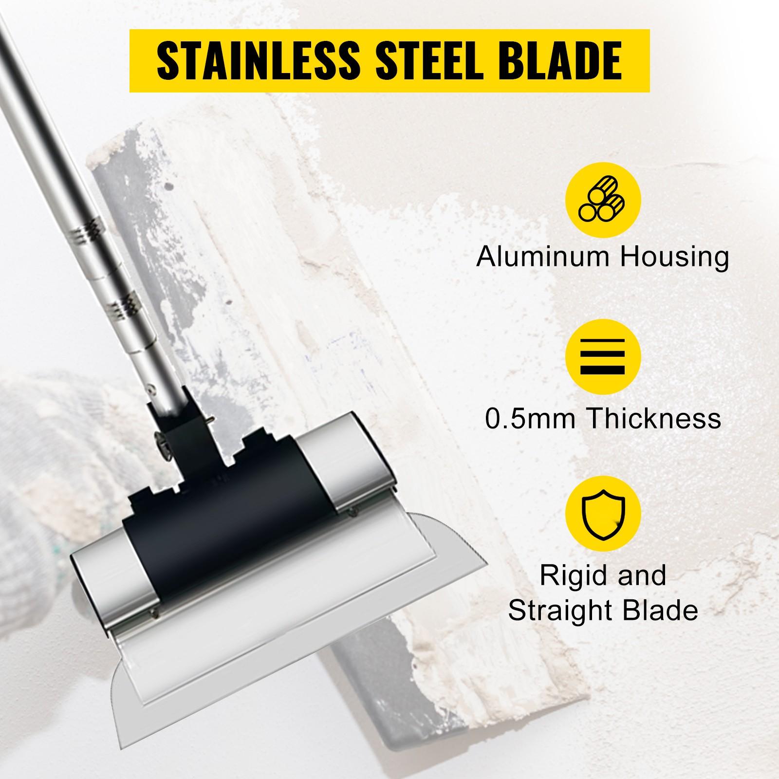 Skimming Blade Set With 25 Cm, 40 Cm And 60 Cm Blades And 35-78 In Extension Handle, European Stainless Steel Construction Knife, Aluminum Profile Smoothing Knockdown Spatula For Gyprock Drywall Wall Finishing