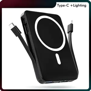 MagSafe Magnetic Wireless Portable Charger Power Bank, 10000mAh (5000-10000mAh Range) 22.5W PD Fast Charging, USB Type-C Compatible, LED Display, Stand-Equipped for iPhone 17/16/15/14/13 & Android Devices (Batteries Accessory)