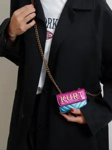 Mini Magnetic Crossbody Chain Bag, Small Shoulder Bag with Letter Flap, Multi-Color Options, Casual Style, All Seasons Use