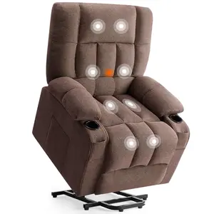 Recliner Chair, Reclining Massage Chair with Heat, Home Theater Seating with Lumbar Support, Adjustable Electric Power Lift Chair with Cup Holders Remote Control for Living Room, Nursery