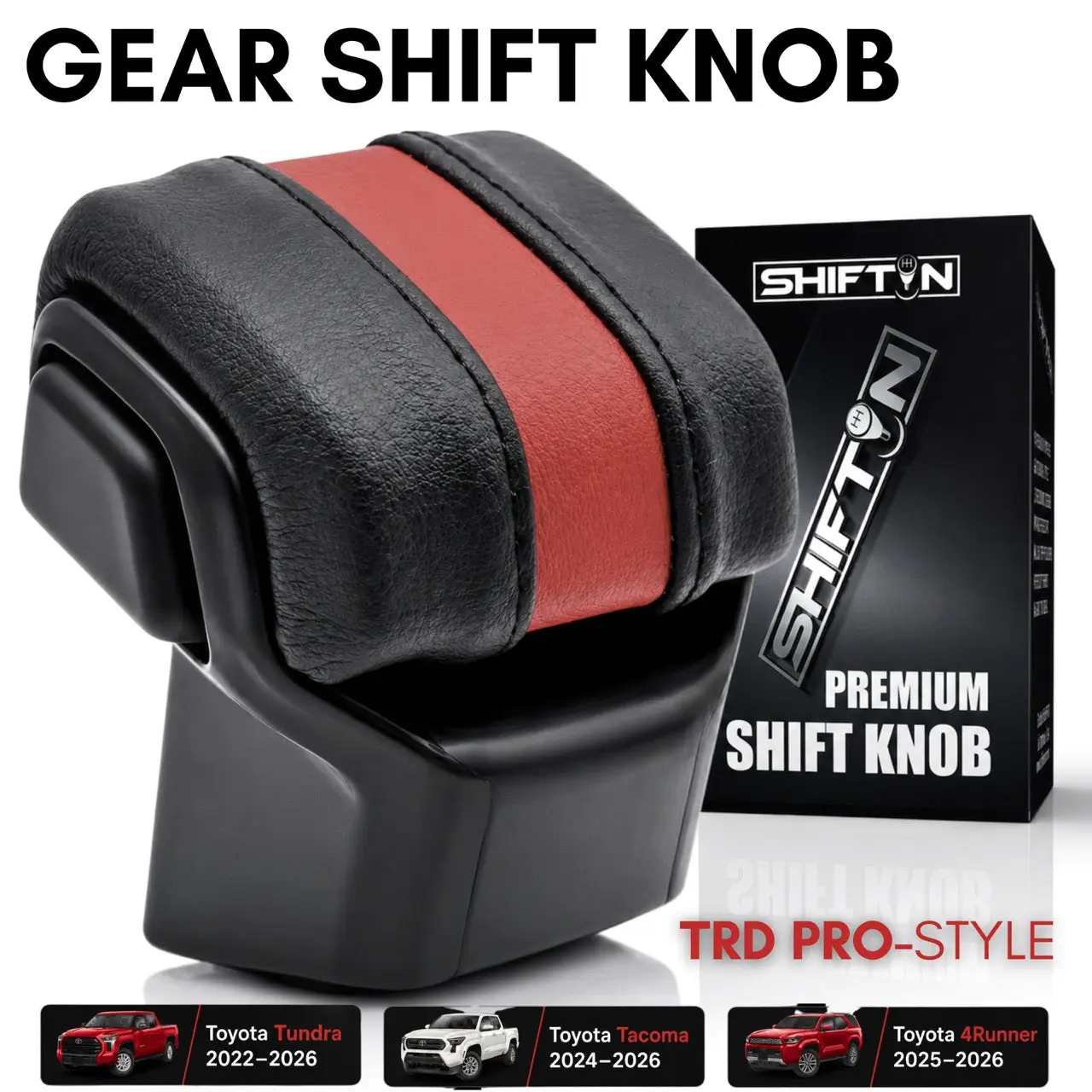 Gear Shift Knob for Toyota Tundra 2022- 2026, Tacoma 2024-2026, 4Runner 2025-2026, Sequoia 2023-2026, Aftermarket TRD Pro Style Shifter, Replacement for OEM Part 33504-0C110-C1