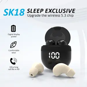 Anti-fall Design Mini Hidden Wireless Earbuds, Ergonomic Comfort Fit for Sleeping, Commuting, Sports and Office Work
