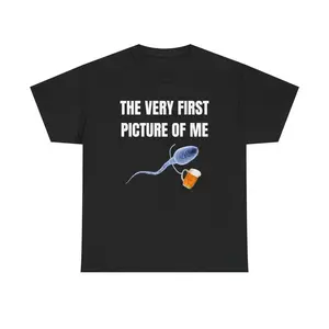 Original Picture Unisex Heavy Cotton T Shirt Featuring Beer Funny Bar Sperm Gift for Men and Women