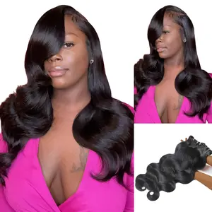 [Wequeen] Body Wave Human Hair Bundles 36" Brazilian 100% Human Hair Budget Friendly 10A Grade Viral Hair Natural Black Color Valentine Gifts
