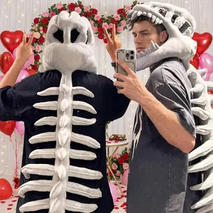 Dinosaur skeleton headgear, a fun role-playing plush toy, a creative prank gift for your girlfriend, kids, family, and friends.