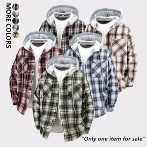 Men's Trendy Plaid Hooded Shacket - Long Sleeve Casual Shirt Jacket, Lightweight Breathable with Button Closure, Perfect for Spring Fall Daily Wear & Outdoor Trips