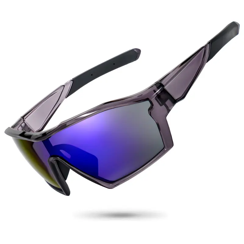 Meeloog Premium Plastic Wrap-Around Sports Sunglasses - TAC Lens, UV400 Shield, UV-Protection, Anti-Sand for Cycling, Pickleball JTT377685, Coated Lenses