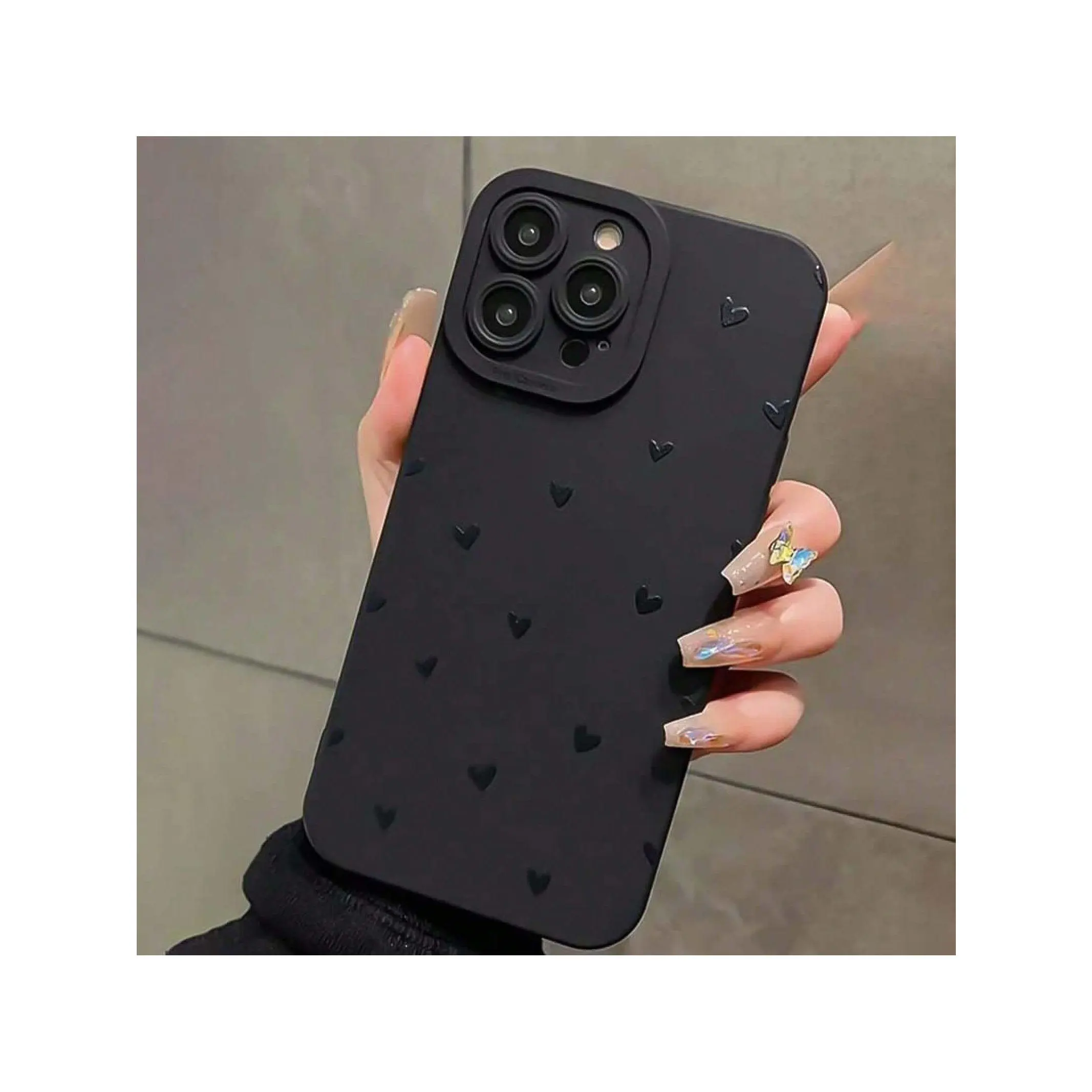 Heart-Shaped Eye Black TPU Casing for Smartphone, Handheld Cellphone Devices - Anti-Fall, Full Coverage, Precision Protective Case for iPhone Xs Max/11/12/13/14/15/16 Pro Max/17, Samsung Galaxy S26 Ultra