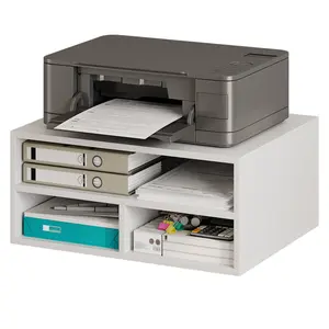 Printer Stand for Desk - 2 Tier Desktop Printer Stand with Paper Storage, Printer Riser Organizer for Home Office