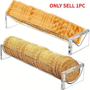 [Cracker Tray] 1/2pcs Cracker Tray for Serving, Acrylic Biscuit Stand Cracker Server Holder, Rectangular Clear Food Display Holder for Countertop, Home, Wedding Parties and Events