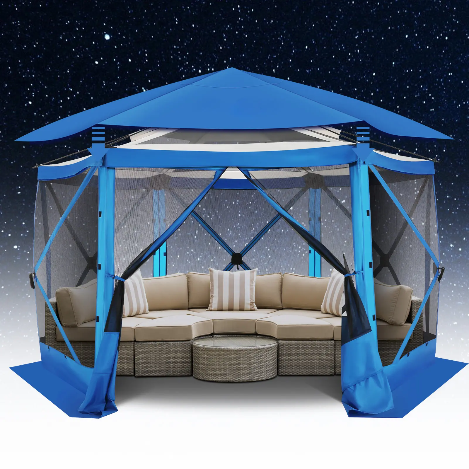 COBIZI 12x12 Pop Up Gazebo Screen Tent with Mosquito Netting, Ideal for Camping & Outdoor Activities