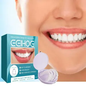 Dentures Full Set Natural Perfect Fit Teeth  Snap On Silicone Denture Instant Smile Veneers Teeth Dentadura Beauty Tool