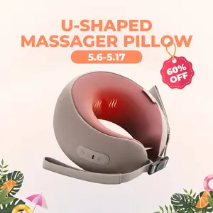 CINCOM U-Shaped Neck Massager Pillow (Mocha Coffee) – Neck Shoulder Relaxer, Cervical Support, 360° Memory Foam, Soothing Heat, Kneading, Cordless Rechargeable Portable, Selfcare Massage Device, Mothers Day Gift for Women