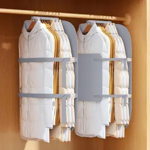 2 Pack Thick Compression Storage Board with Adjustable Strap, Space Saving Dustproof Clothes Organizer, Reusable Fabric Quilt Bag