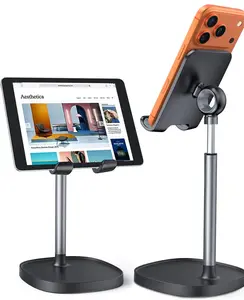 Cell Phone Stand Phone Holder for Desk Office Decor, Office Desk Accessories Women PC Gaming Essentials iPhone Stand Gadgets Men Gifts for Mom Fit OtterBox Case Switch iPad Air Tablet 4-10 in
