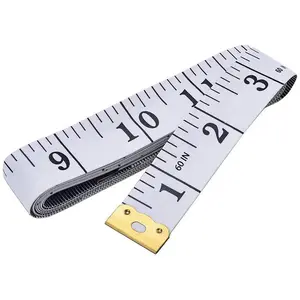 Soft Tape Measure Double Scale Body Sewing Flexible Tailor Craft Vinyl Ruler for Weight Loss Medical Body Measurement, Has Centimetre Scale on Reverse Side 60-inch（White）
