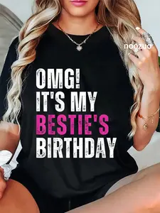 100% Cotton It's My Bestie's Birthday Funny Best Friend Birthday BFF T-Shirt