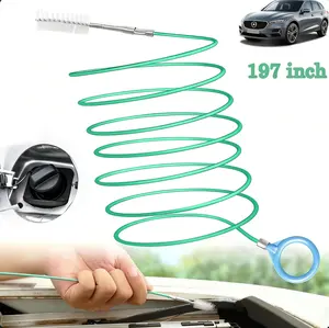 1PCS (197 inches) Car sunroof drain cleaning tool, detail car wash brush, flexible downspout drain brush,long tube cleaner for cleaning windshield drain holes,  essential car gadgets for the rainy season