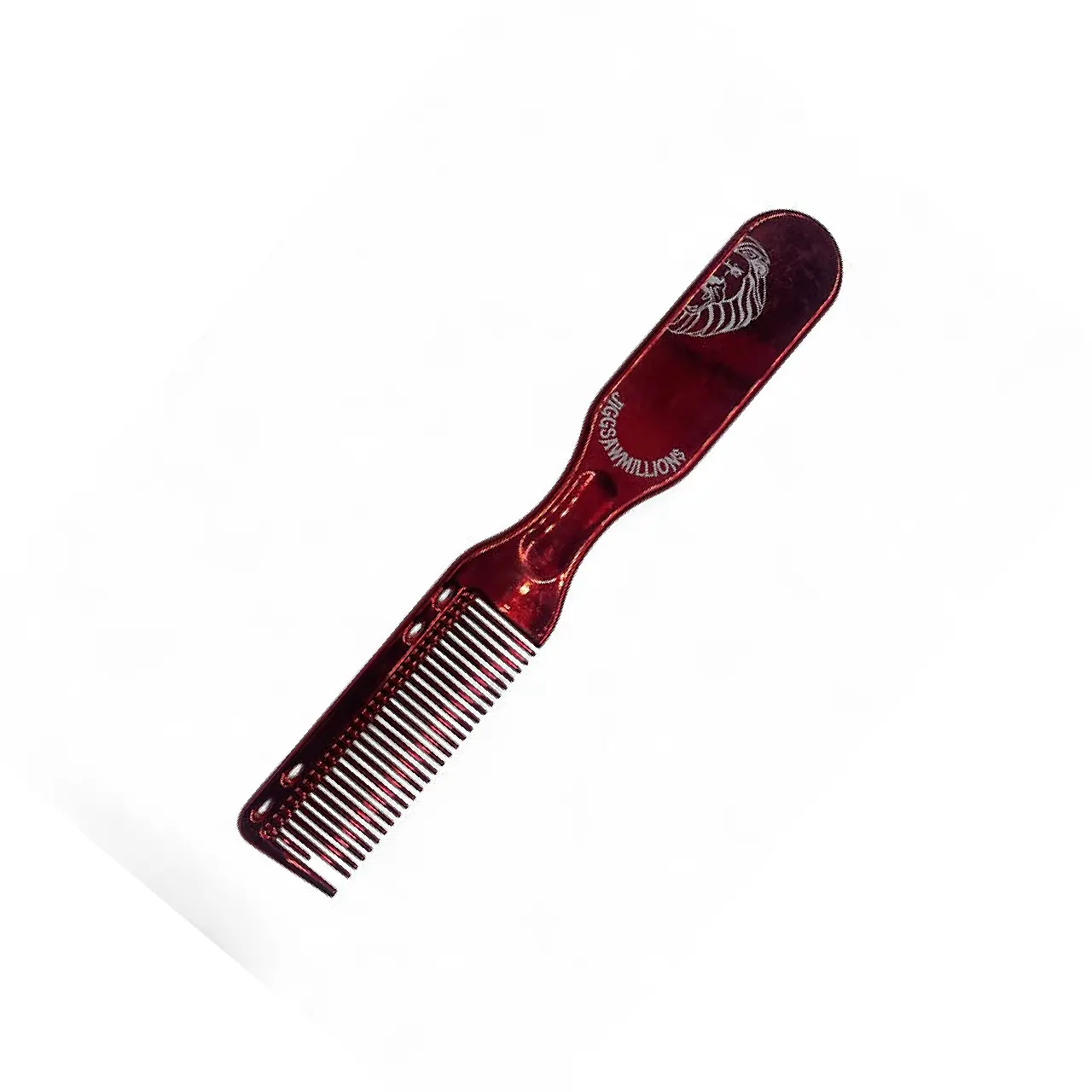 JIGGSAWMILLIONS Ruby Red Chrome 2-Piece Mini Hair Brush & Comb Set - For Thick Coarse Strands, Medium Wave Styling