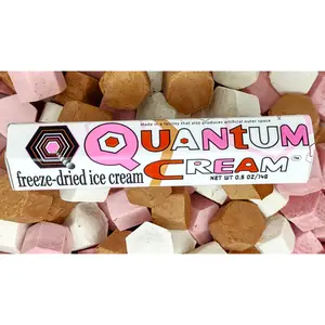 O.M.Geeks Ltd QUANTUM CREAM Freeze-Dried Ice Cream Astropolitan [Vanilla, Chocolate, Strawberry] SINGLE Candy, Dairy-Free, Nut-Free, Gluten-Free, Coconut, Sweet, Snack Food