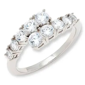 Radiance by Absolute™ 3.20ctw Graduated Round Bypass Ring