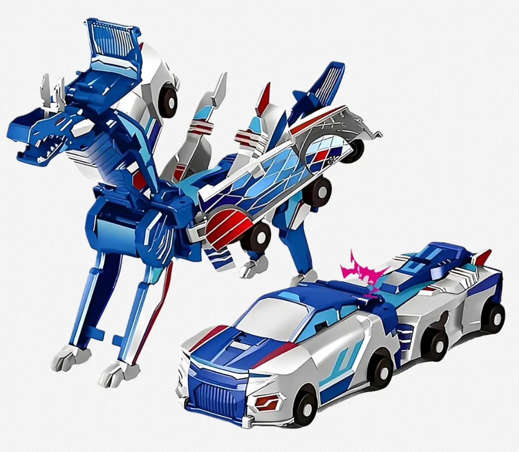 2-in-1 Transforming Car Robot Toy, Automatic Flicker Racing Vehicle, Cool Deformation Battle Car, Fun Surprise Gift for Boys and Kids