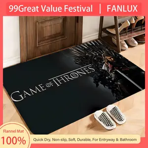 Fantasy Game of Thrones Floor Mat Print Area Rug This soft flannel mat provides a cozy Soft flannel mat with quick water absorption, non-slip and durable. Easy to clean, ideal for bathroom and entryway use.