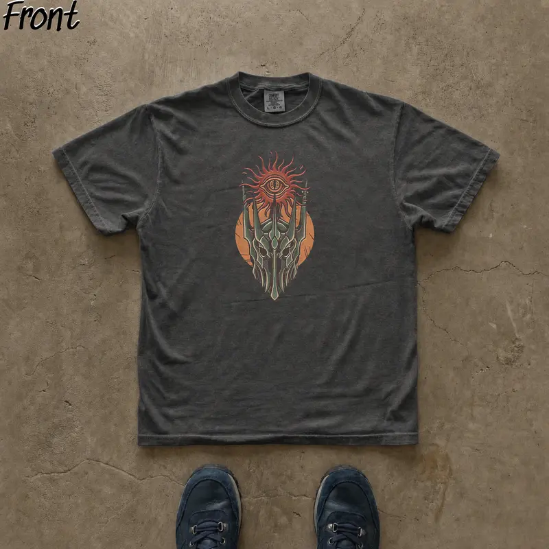 Gildan Men's Crew Neck Short-Sleeve Cotton T-Shirt - Lord of the Rings Dark Lord Sauron Graphic, Lightweight Fitted Cold Wash Streetwear Top, All-Seasons Menswear Tee with Printed Back