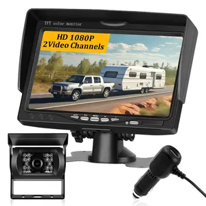 BUTOA-X RV Backup Camera No Delays 7 Inch HD 1080P Rear View Camera with IR Night Vision 2 Channels - IP69 Waterproof Reverse Camera for Truck Trailer Camper Tractor