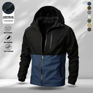 Men's casual jacket with adjustable hood, tactical waterproof and abrasion-resistant surface design, suitable for couples and youth, perfect for outdoor excursions and everyday wear in all seasons.