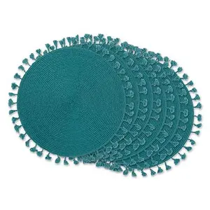 Design Imports Tassel Fringe PP Woven Round Placemat - Set of 6