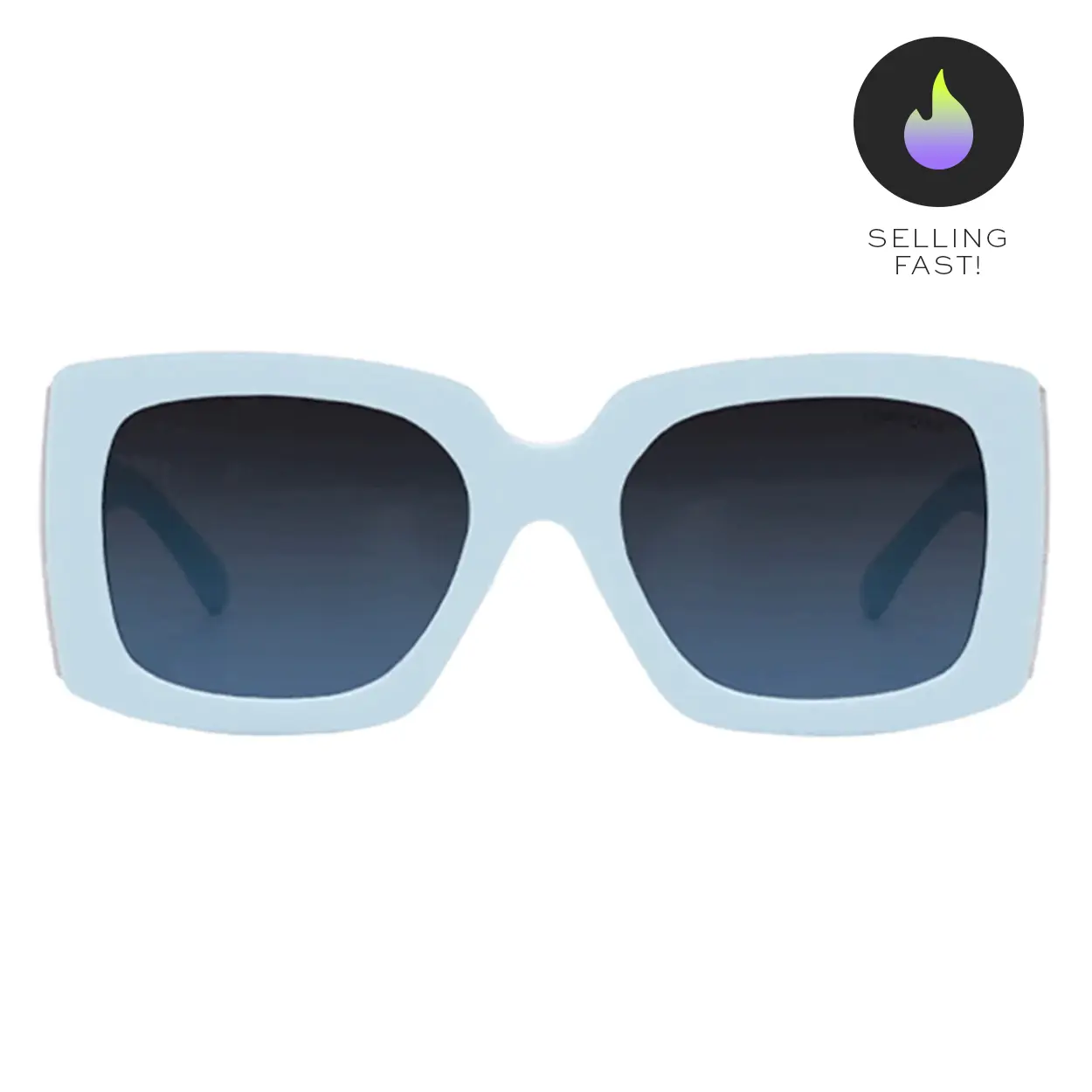 Bardot Oversized Round Sunglasses - Light Blue - Tangle-Free - Certified Shatter-Resistant Lenses - UV400 - For Women & Men - Casual Outings