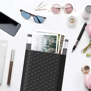 6x7 Inch Bubble Mailers 25/50 Pack, Waterproof Padded Envelopes with Strong Self Seal Adhesive, Padded Shipping Bags for Small Business - Black #0 Fragile Items Protect Postcards Sealed